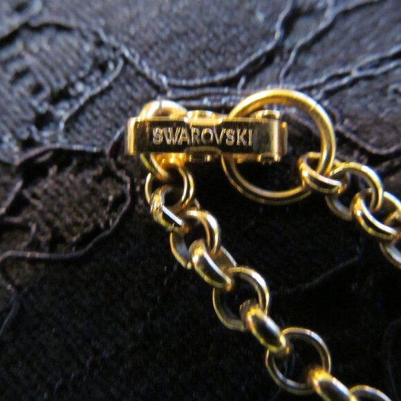 SWAROVSKI Swan Signed Jointed Crystal Teddy Bear Pendant Necklace Retired - Picture 5 of 16